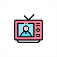 Tv icon with a person on the screen vector