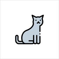 A cat icon in a line style on a white background vector