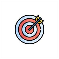A dart in the center of a target icon vector