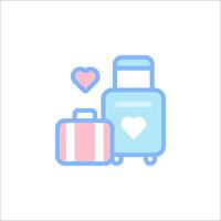 A suitcase and a heart icon on a white background vector