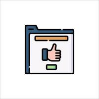 A thumb up icon with a hand and a thumb up vector