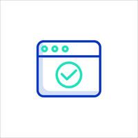 A web page with a tick mark on it vector