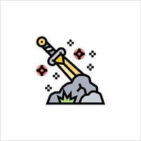 A sword is on top of a rock vector