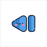 A blue button with a pink face and a smile vector