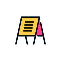 A sign with a note on it in a line vector