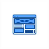 A blue icon of a website on a white background vector
