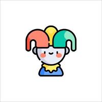 A cartoon jester with a hat on his head vector
