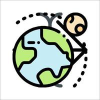 A cartoon man is holding a globe and pointing to it vector