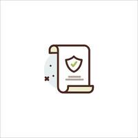 A document with a shield icon vector