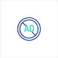 A blue ad sign with the word ad in it vector