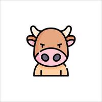 A cow with horns and a face on a white background vector