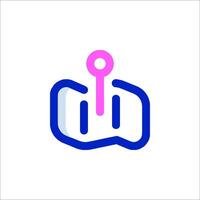A pink and blue logo for a website vector