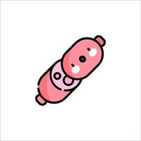 A pink tube with a face on it vector