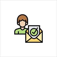 A man holding an envelope with a check mark on it vector