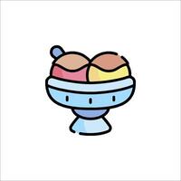 Ice cream icon in a bowl illustration vector