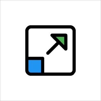 A square with a blue arrow pointing to the left vector