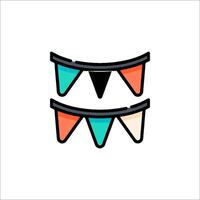 A colorful banner with two bunting flags vector