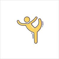 A man doing a yoga pose on a white background vector