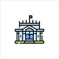 A building with a flag on top and a flag on the roof vector