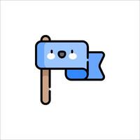 A blue flag with a bear on it vector