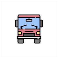 A red bus icon on a white background vector