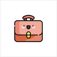 A cartoon suitcase icon with a face on it vector