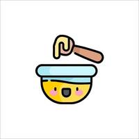 A cartoon character is holding a bowl of honey vector