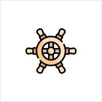 A ship wheel icon in a flat style vector