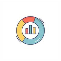 A colorful circle with a bar chart on it vector