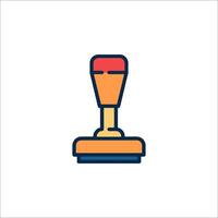 A stamp with a red handle on top vector