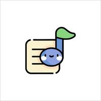 A cute music note with a leaf on it vector