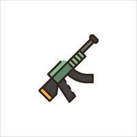 An ak - 47 gun icon on a white background vector