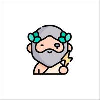 A cartoon character with a beard and a lightning bolt vector