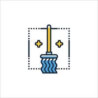 A broom with a handle and a brush on it vector
