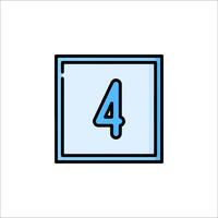 A blue number four icon on a white background vector
