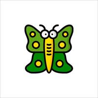 A cartoon butterfly with eyes and a big nose vector