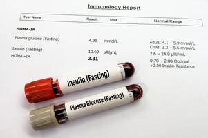 HOMA or Homeostatic Model Assessment Index or HOMA-IR test is a blood test used to diagnose a person's insulin resistance level. photo