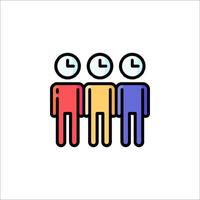 Three people with clocks on their heads vector
