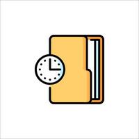 A clock and a folder icon vector