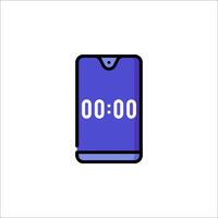A phone with a timer on it vector