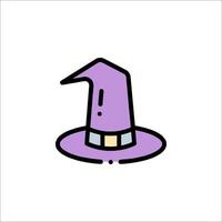A purple witch hat icon on a white background vector