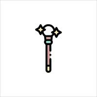A wand icon with a star on it vector