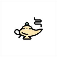 A magic lamp icon with a smoke coming out of it vector