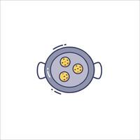 Cooking icon with three cookies in a pan vector