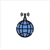 A globe with a radio antenna on it vector