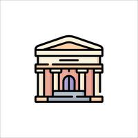 A building icon with a door and columns vector