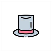Top hat icon illustration vector