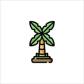 un palma árbol icono en un línea estilo vector