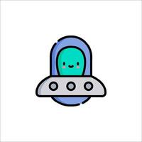A cartoon alien with a smile on its face vector