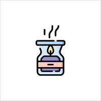 A candle icon with a flame coming out of it vector